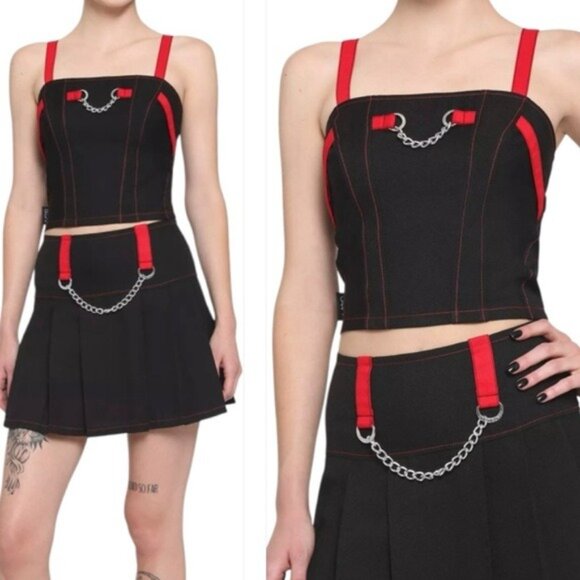 Tripp Royal Bones Womens CropCami Top Small Gothic Grunge Emo Daang Goodman - Picture 1 of 7